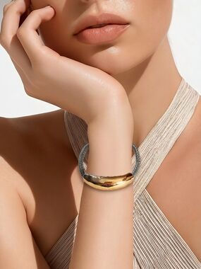 NWT Nadine West Two-Tone Slide Chain Bracelet